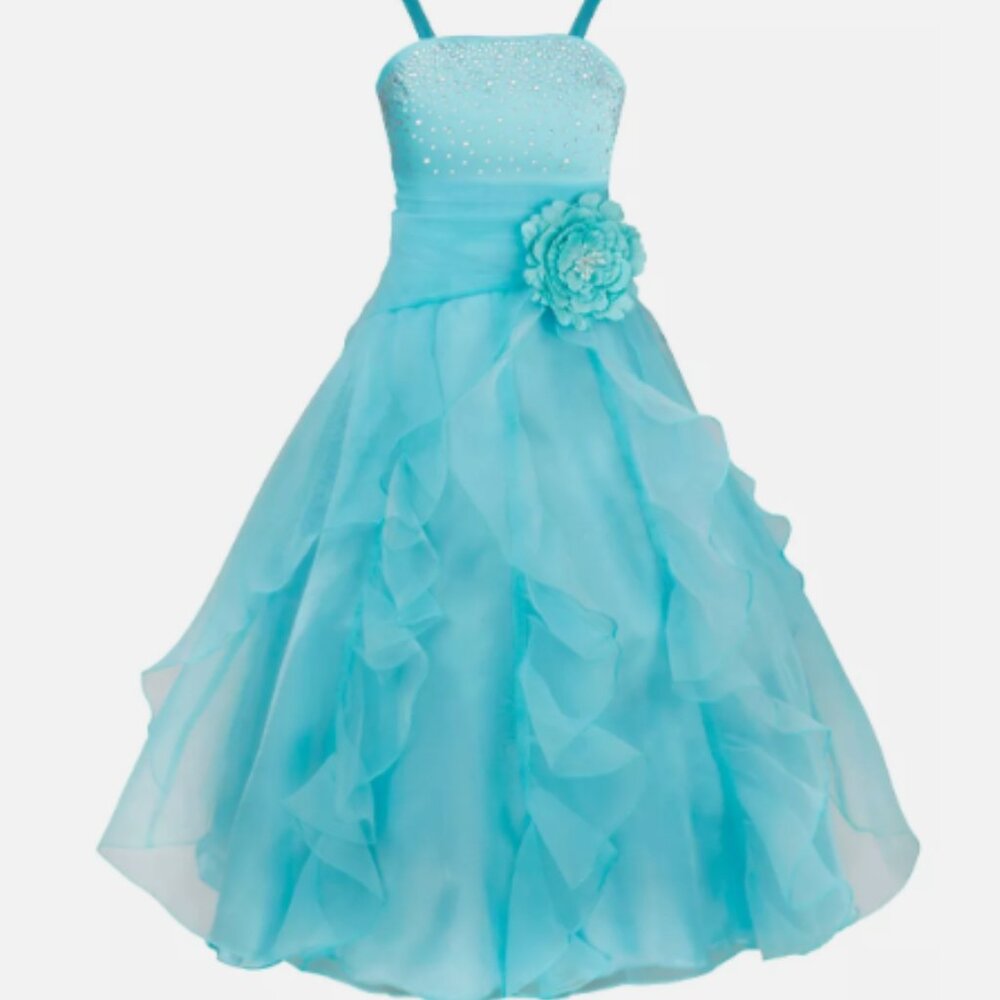 dress, zise 7 . teal and royal blue color